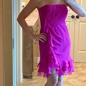 Kurt Thomas silk strapless dress